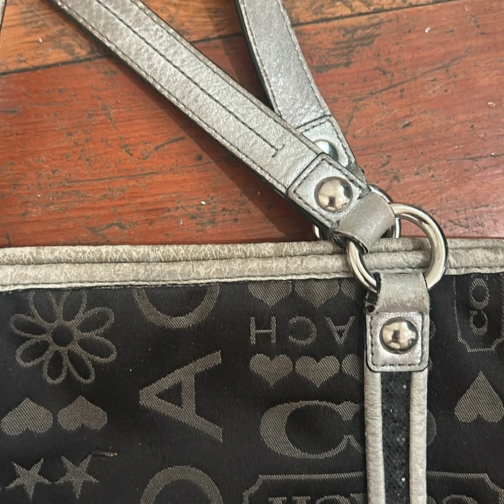 COPY - Coach Black Tote Bag with Metallic Accents - Picture 13 of 17